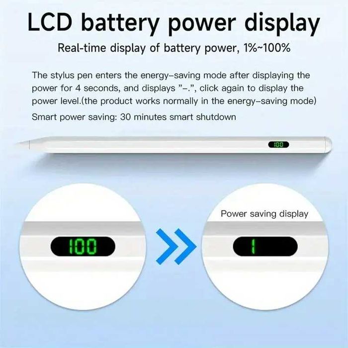 Стилус Универсальный Электронный Активный с LED  дисплеем чёрный