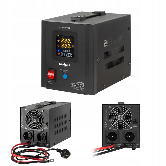 Інвертор 800W ДЖБ ИБП Rebel (Польща) Безперебойник. Инвертор Для котла