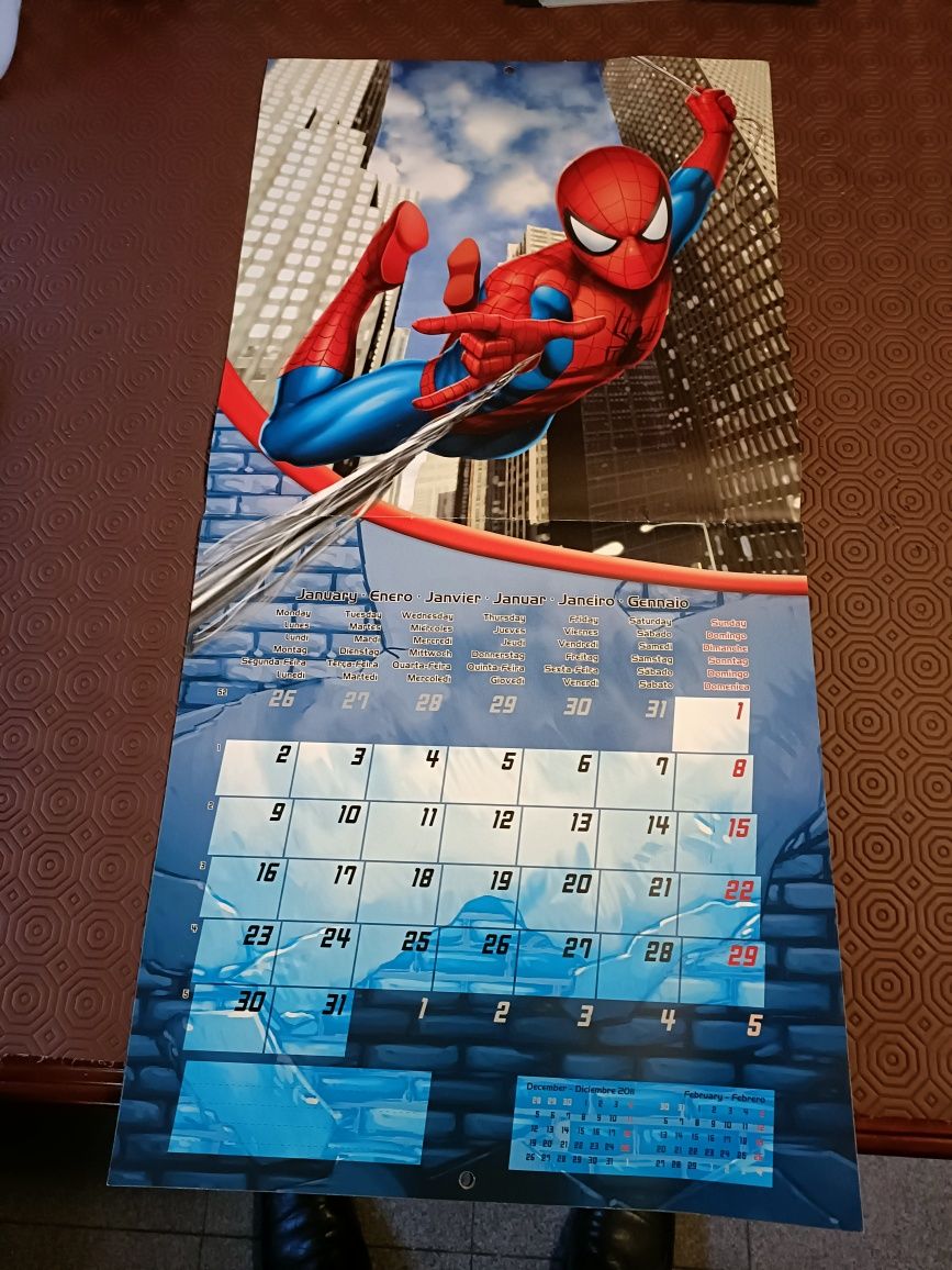 SPIDER-MAN calendário