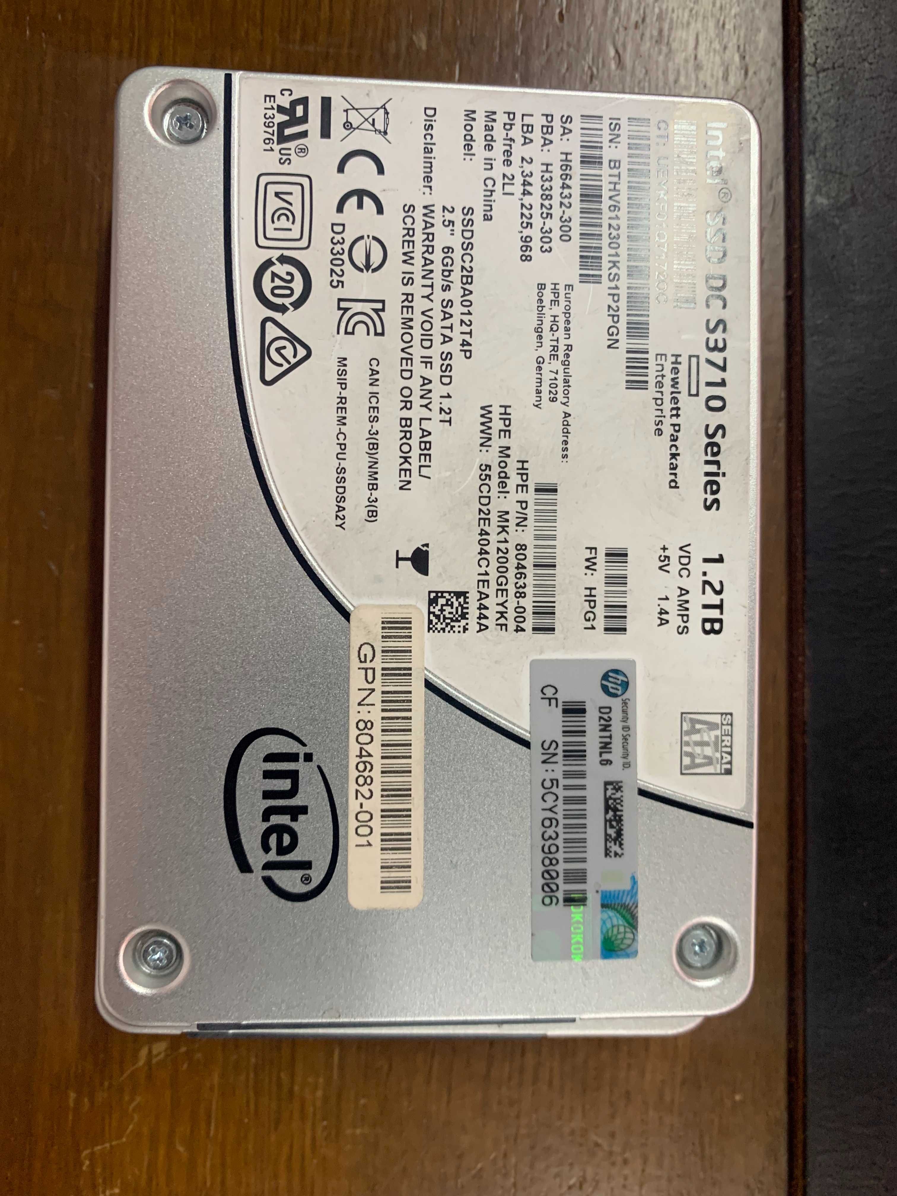 Продам SATA SSD Intel S3710 1.2Tb