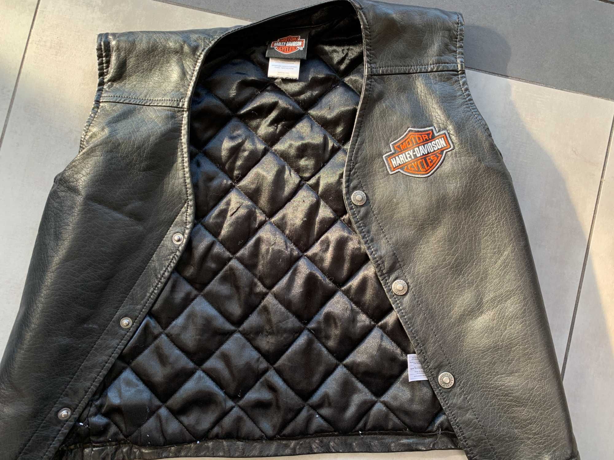 bezrękawnik chłopiecy ze skóry  Harley-Davidson na wiek ok 6-7 lat