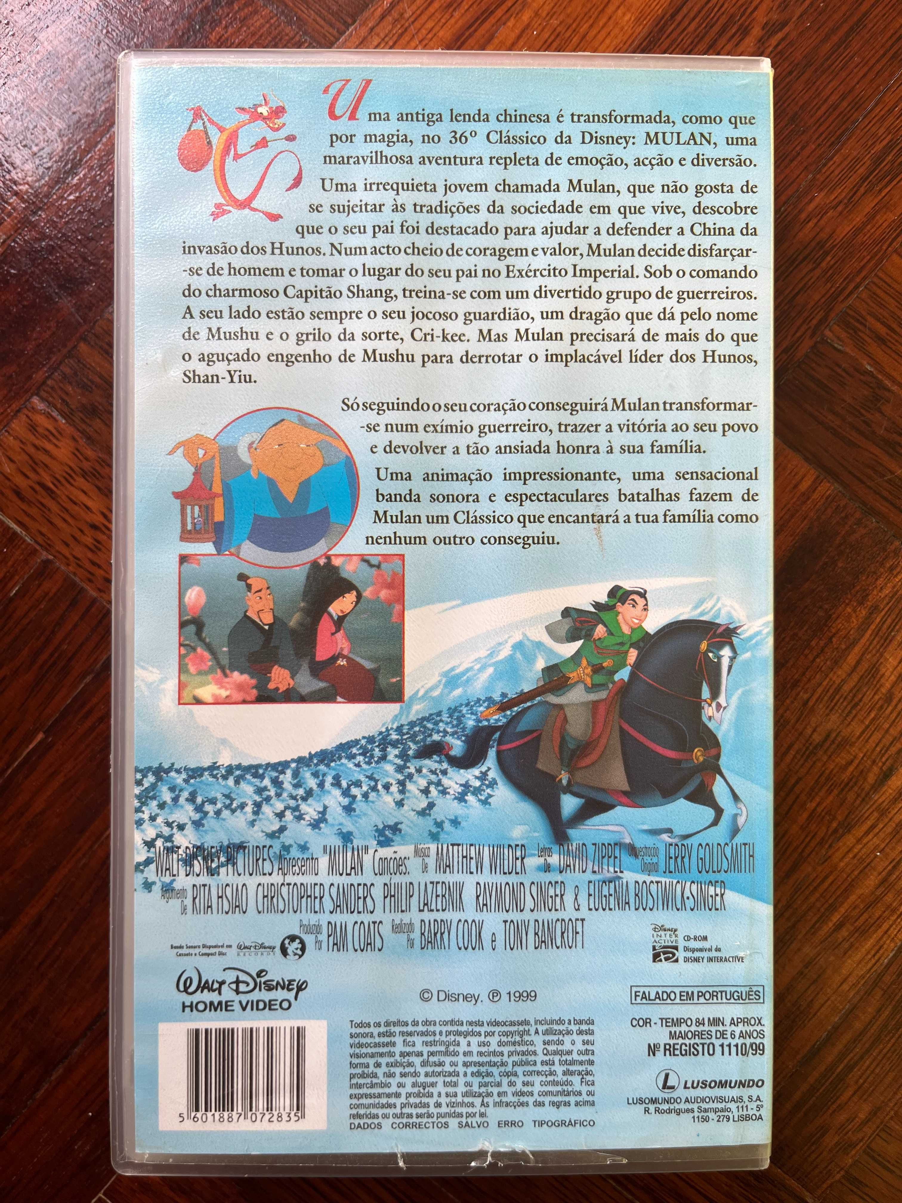 VHS e DVD Mulan (1998 - 04) DUB PT-PT