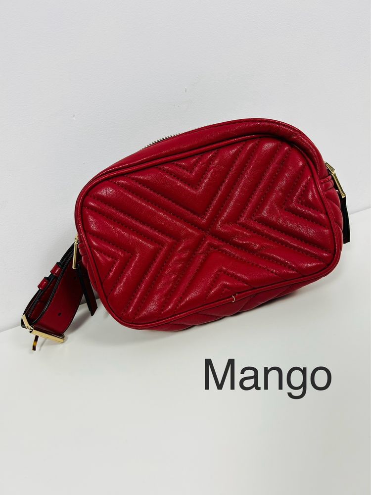 Torebka damska nerka saszetka Mango czerwona mała