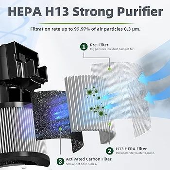 CONOPU Oczyszczacz powietrza z filtrem HEPA H13