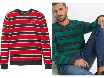 B.P.C sweter męski w paski L.
