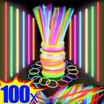 100x pałeczki fluorescencyjne LED bransoletki impreza kolor mix