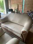 Vintage Sofa kremowa   Black redwhite