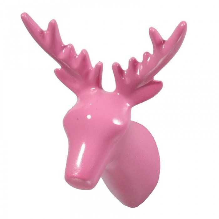 różowy wieszak jeleń Dear Animals design