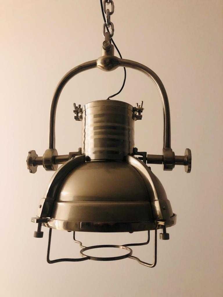 Lampa wisząca reflektor industrialny styl chrom 35 cm.