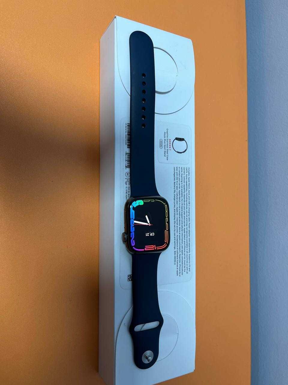 Apple Watch SERIES 7 GPS + LTE 45MM Graphite Stainless Steel  Blue