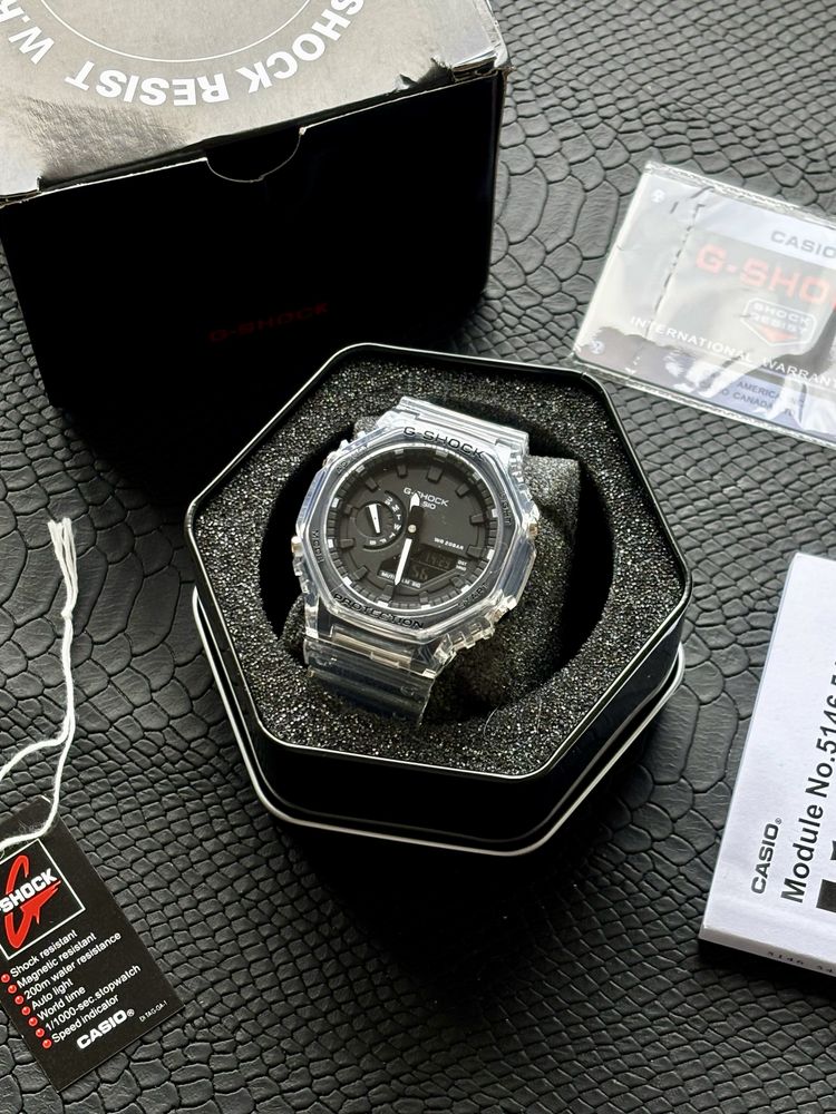 Casio GA-2100 Skeleton Transparent • Nowy • Pudełko