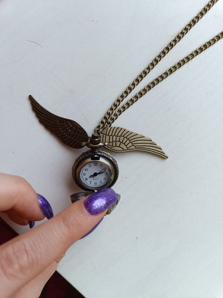 Zegarek kieszonkowy Harry Potter łańcuszek złoty znicz nowy