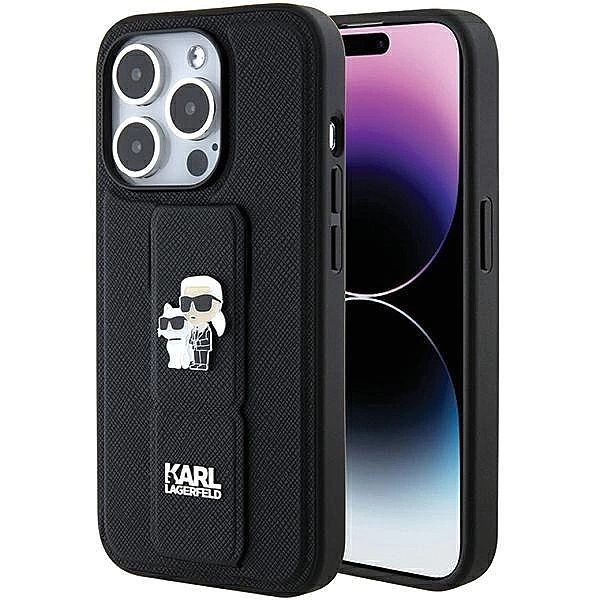 Etui Karl Lagerfeld Gripstand Saffiano Karl&Choupette Pins na iPhone 1