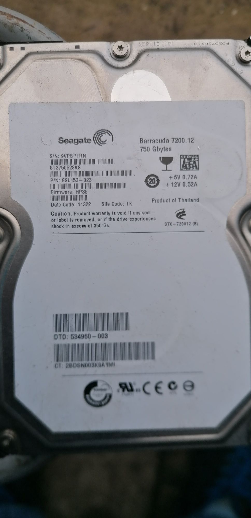 Twardy dysk seagate, 750 gb