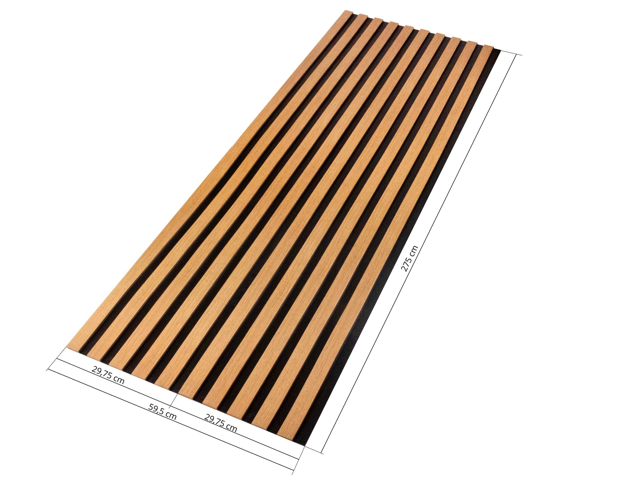 Lamele ścienne na czarnej płycie HDF - 275 cm x 59,5 cm Czarne i inne
