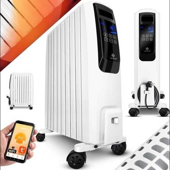 Grzejnik olejowy Biały 2000 W z wyświetlaczem LCD pilot Wi-Fi KESSER