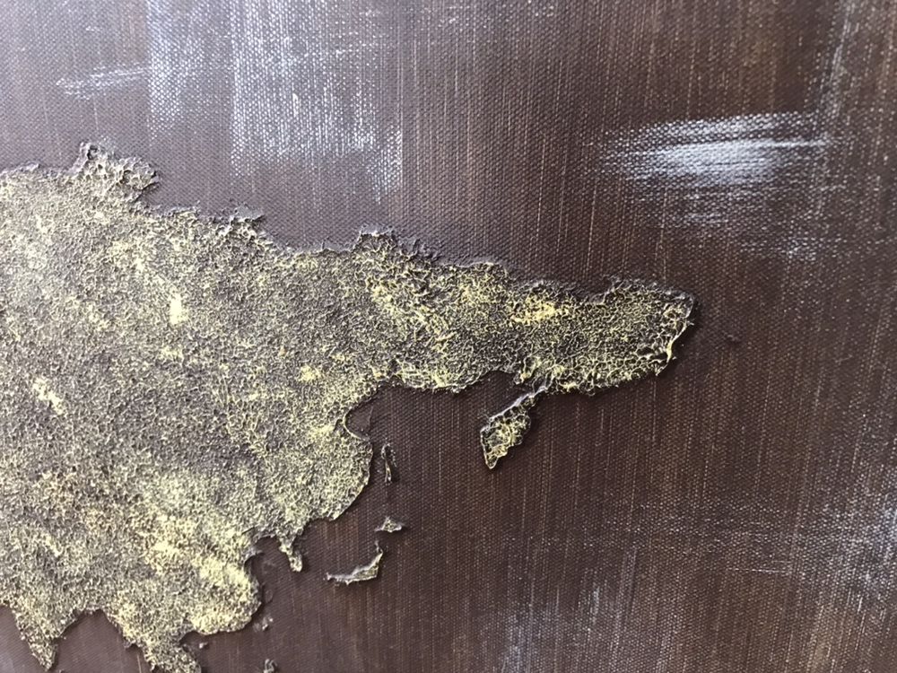 Obraz Świat, malowany na zamówienie, 110x60cm, stan idealny