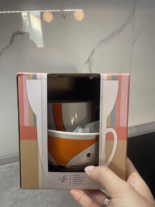 Набір дитячого посуду, миска, кружка, стакан, тарілка