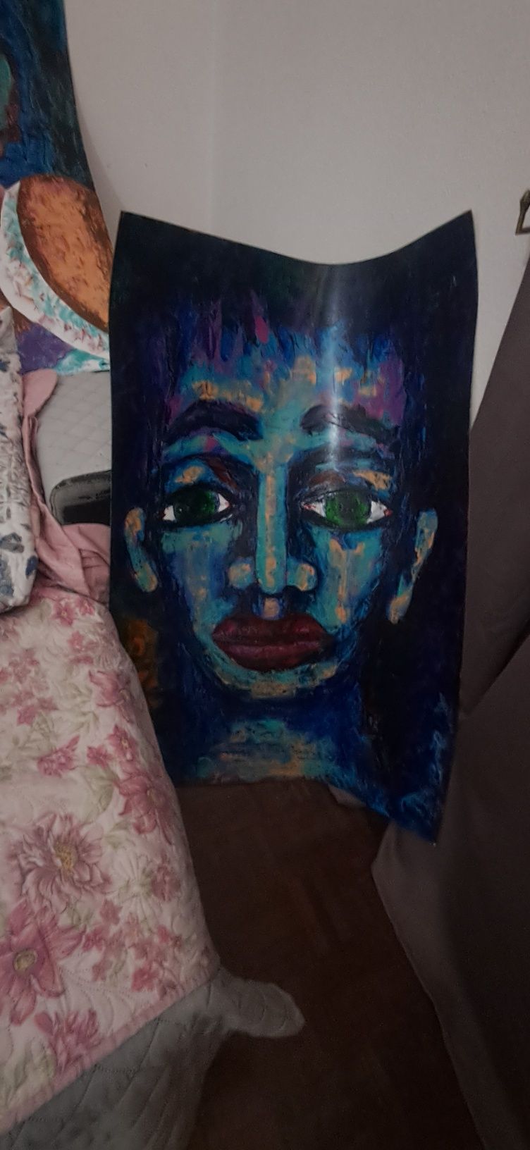 Pinturas a oleo executado em cartolina