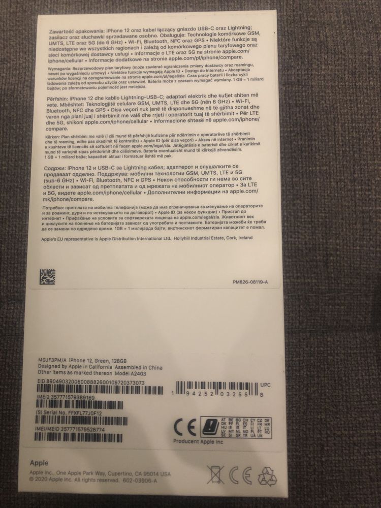 Nowy Apple iPhone 12 128GB 5G Zielony zieleń telefon smartfon