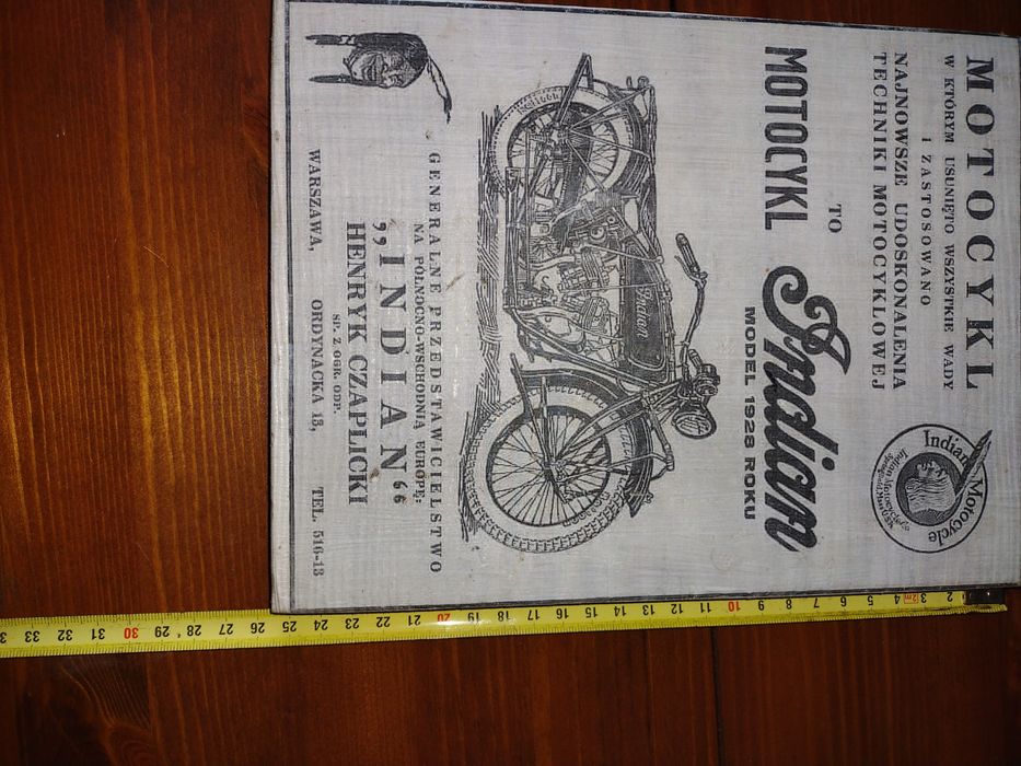 Reklama firmy Indian z lat 30-tych