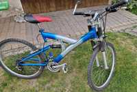 Niebieski rower górski damski amortyzator 26"