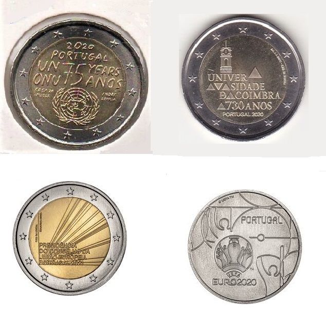 Portugal moedas comemorativas de 2 euro 2€ ver descrição