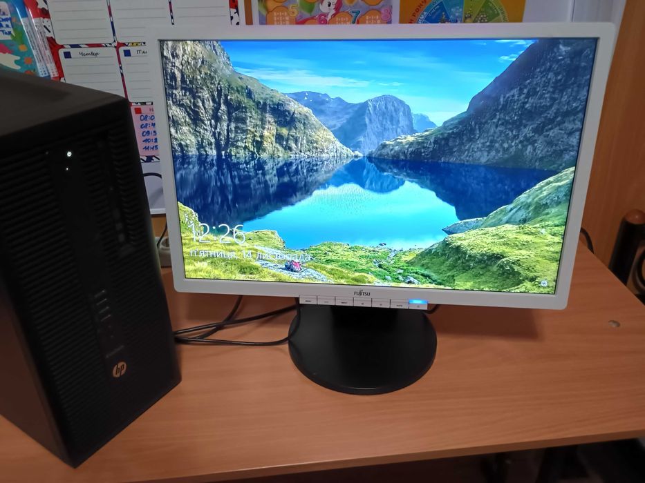 Комп HP EliteDesk 800 G2 + монітор Fujitsu B22W-6 + роутер Mercusys