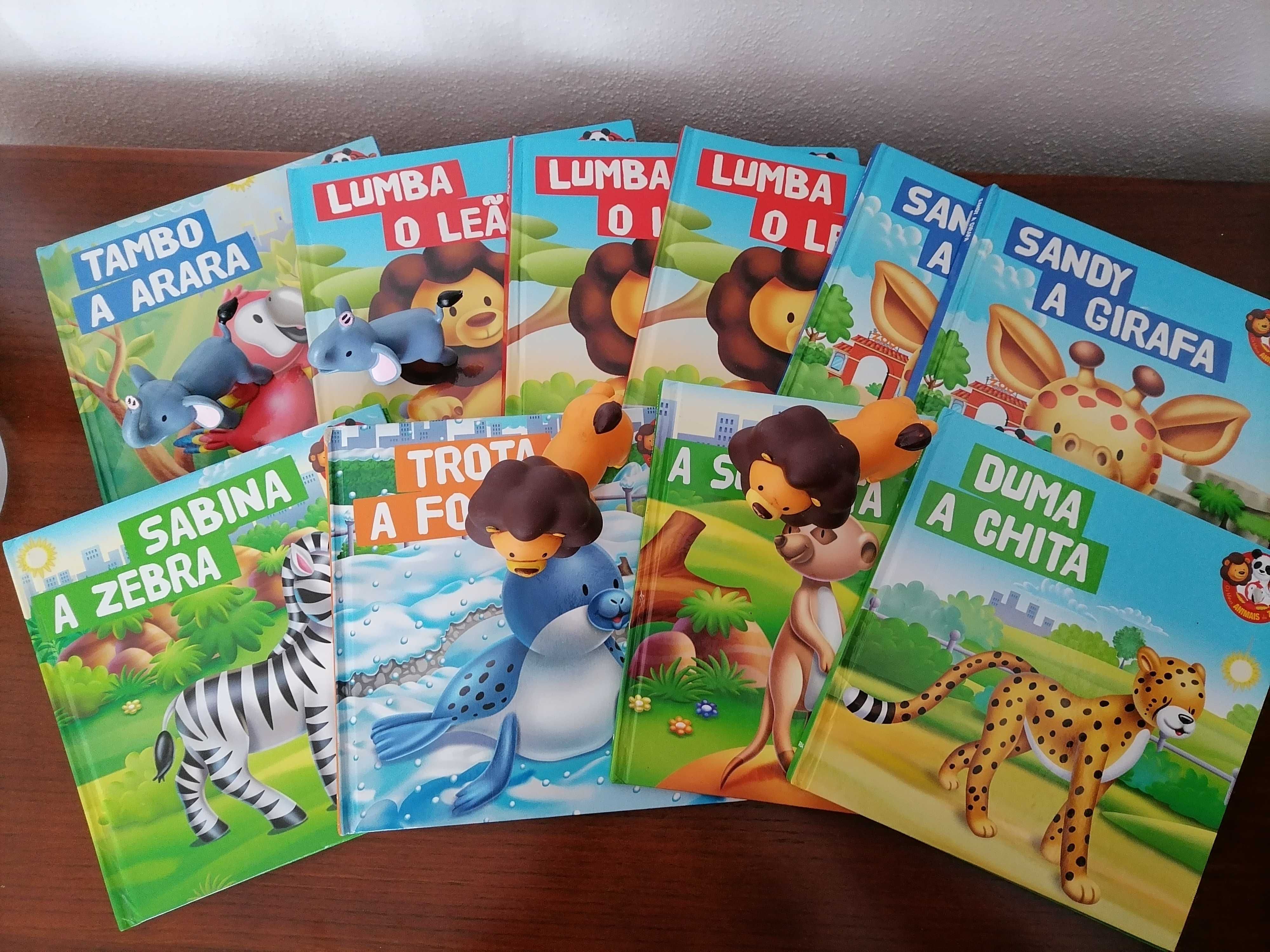 Livros e figuras os meus animais do zoo
