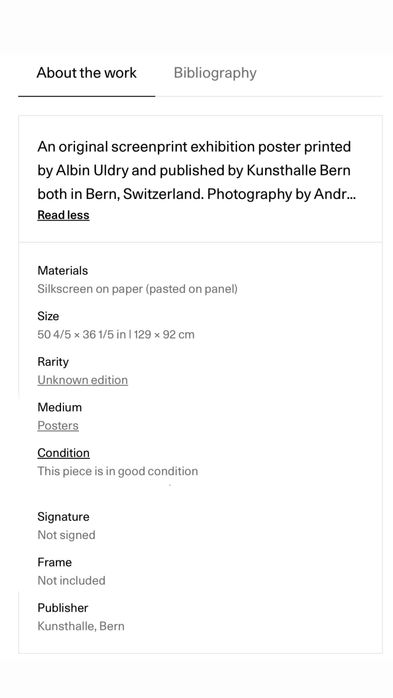 Poster original Roy Lichtenstein, Hopeless, 1968