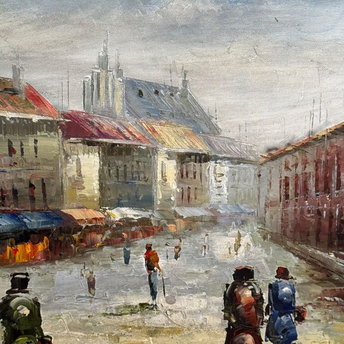 Obraz olejny Warszawa krakowskie przedmieście sygnowany B41/1162