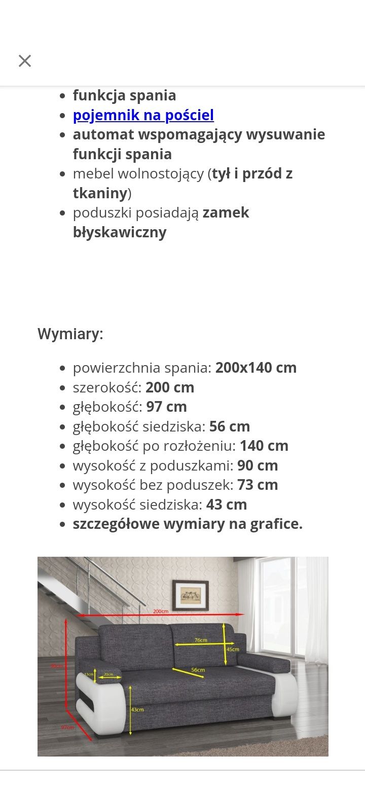 Sofa rozkładana Agnes BRW