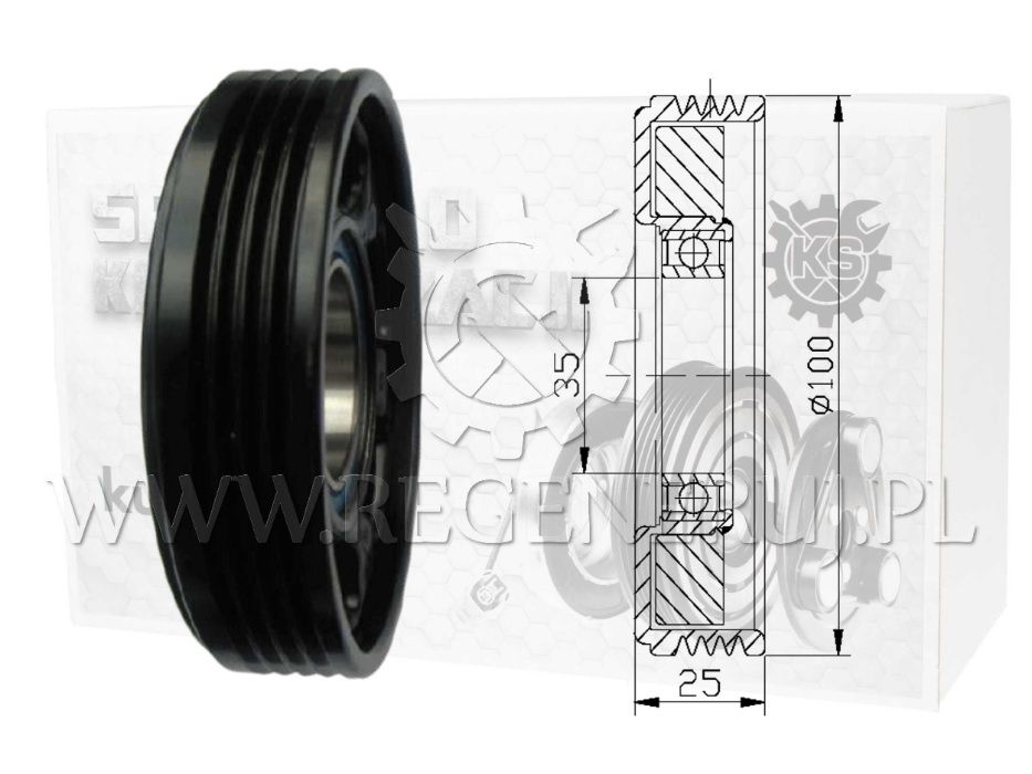 SPRZĘGŁO Sprężarki Klimatyzacji DENSO 7SEU17C 4PK 100MM 35x52x12