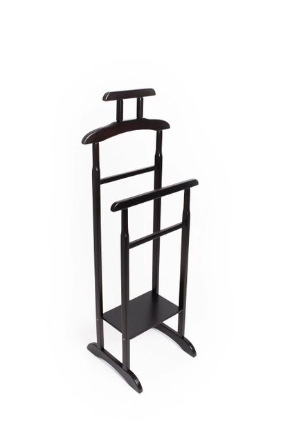 Вішалка - плечики підлогова подвійна з полицею з натурального дерева