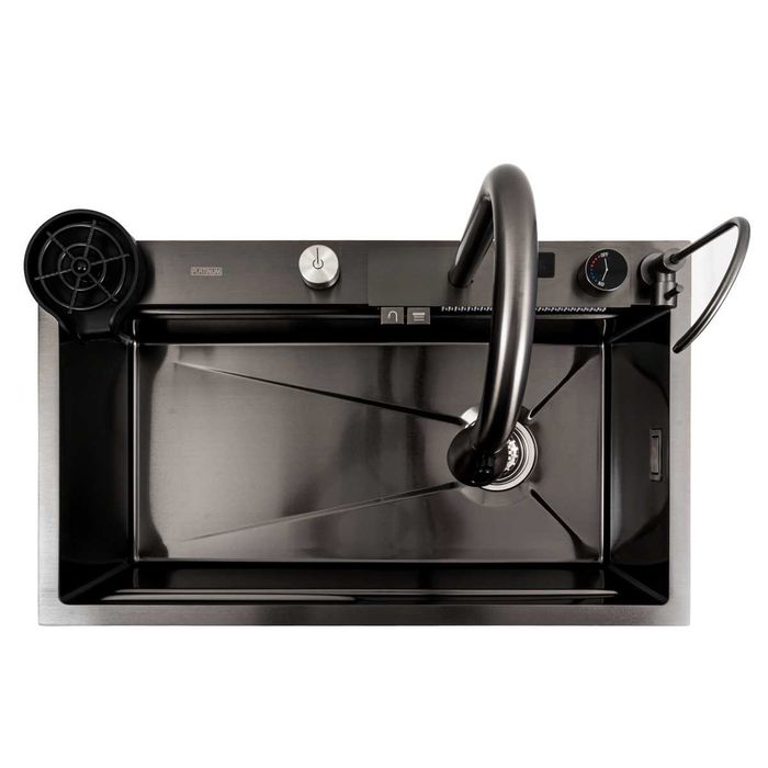 Мийка кухонна з водоспадом, дозатором,