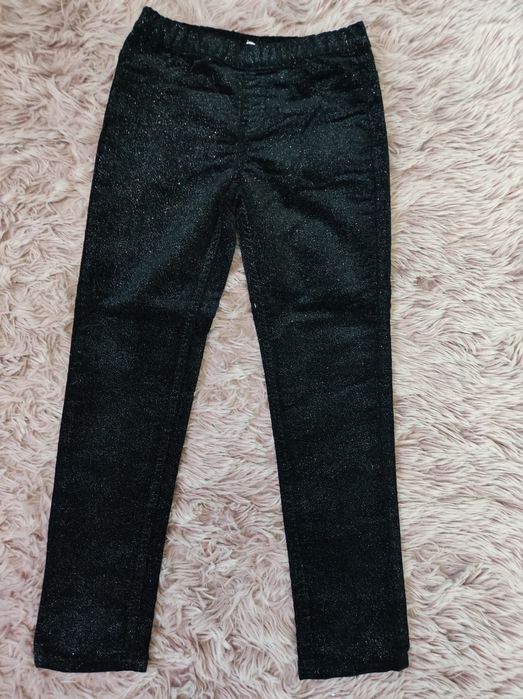 Czarno-brokatowe spodnie