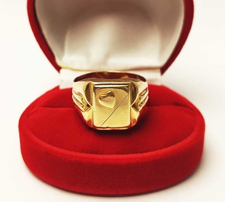 Okazały Złoty Sygnet pr.585 6.19g r. 27