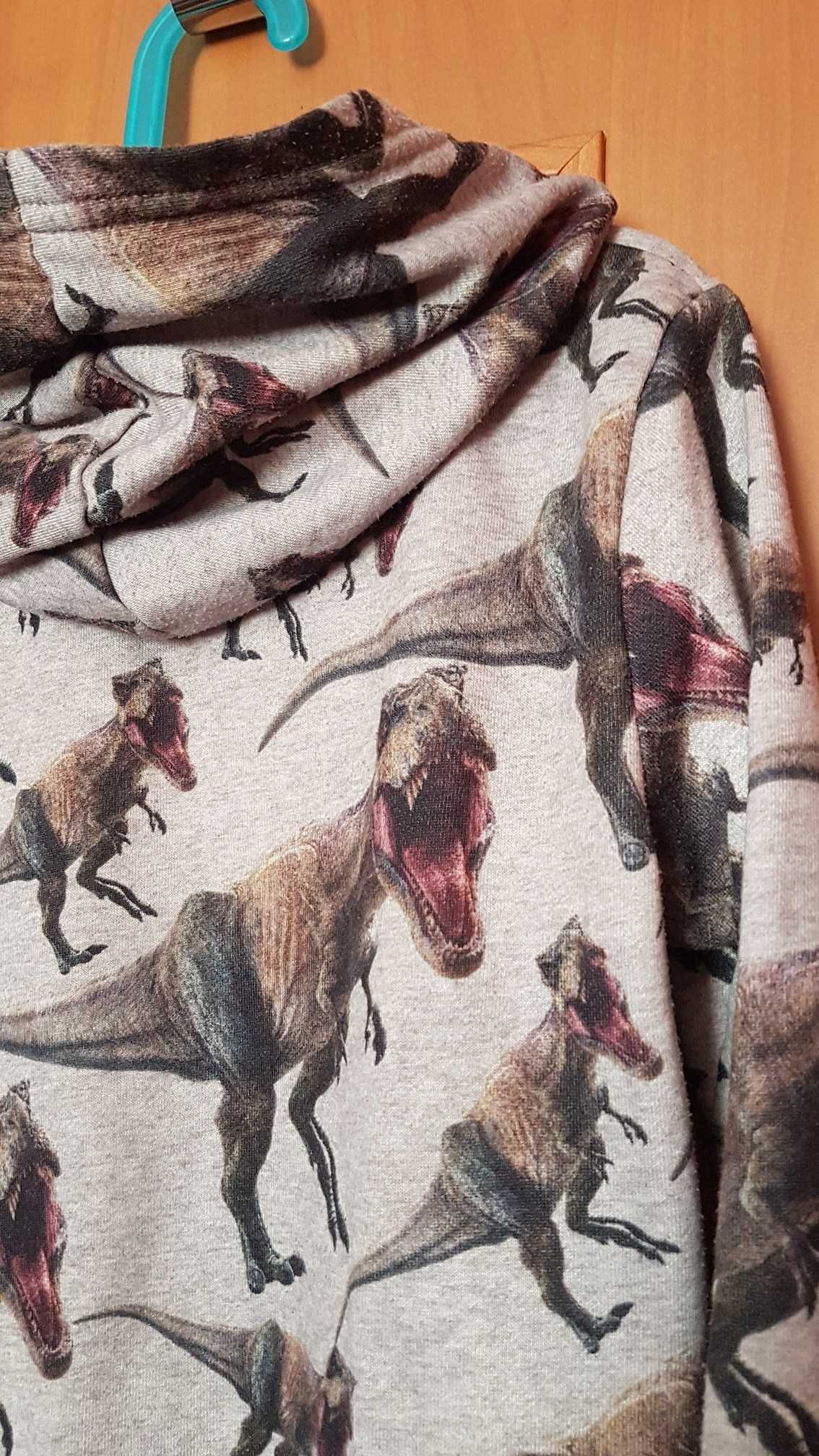 Bluza z kapturem w dinozaury H&M rozmiar na 6-8 lat