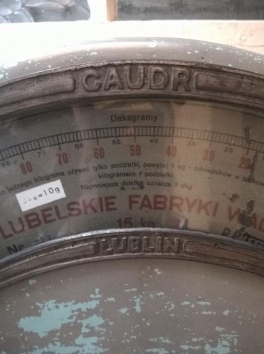 Waga uchylna J.Caudr Specjalna Fabryka Wag Lublin przedwojenna nr 927