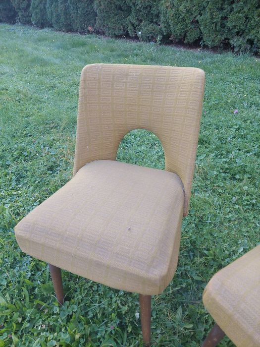 Krzesła muszelka PRL vintage Fabryka Mebli Słupsk