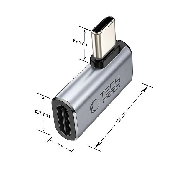 Tech-Protect Ultraboost Aa01 Angle Adapter Type-C Grey
