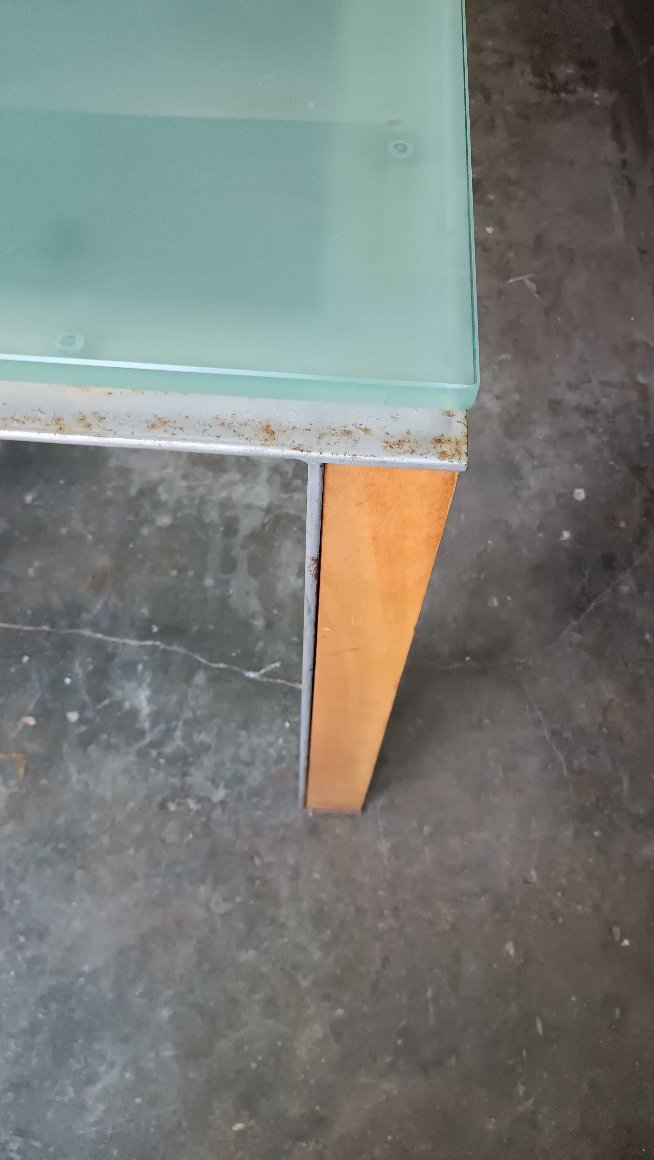 Mesa de vidro Vintage