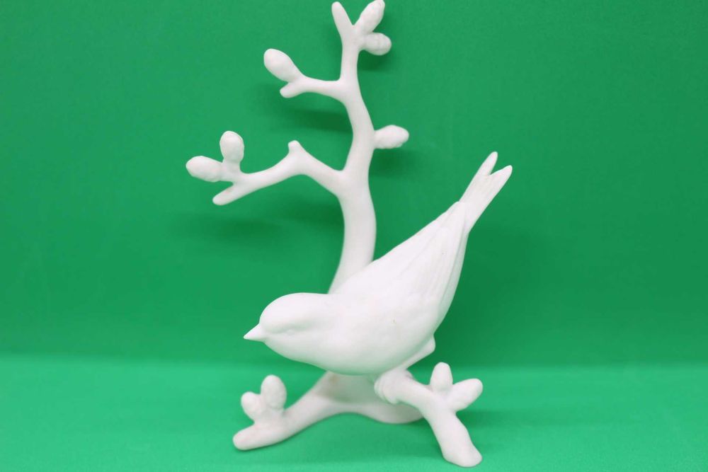 Pássaro Carriça em Tronco Escultura em Biscuit Vista Alegre 1947