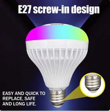 Żarówka LED RGB Music z wbudowanym głośnikiem Bluetooth E27 z pilotem