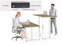 Biurko regulowane BIM Natural Desk fornir dębowy 120x65x3 biały/dąb