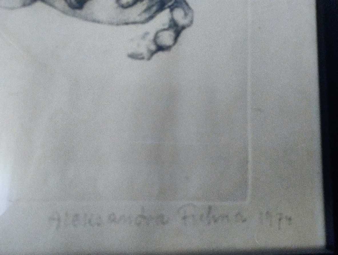 akwaforta "Don Fabian i Synowie" A. Fichna, 1974