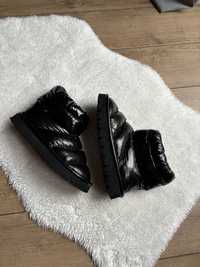 Czarne pikowane śliskie śniegiwce buty na zime h&m 39
