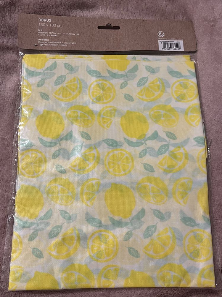 Obrus plamoodporny zmywalny 130x180 cytryny