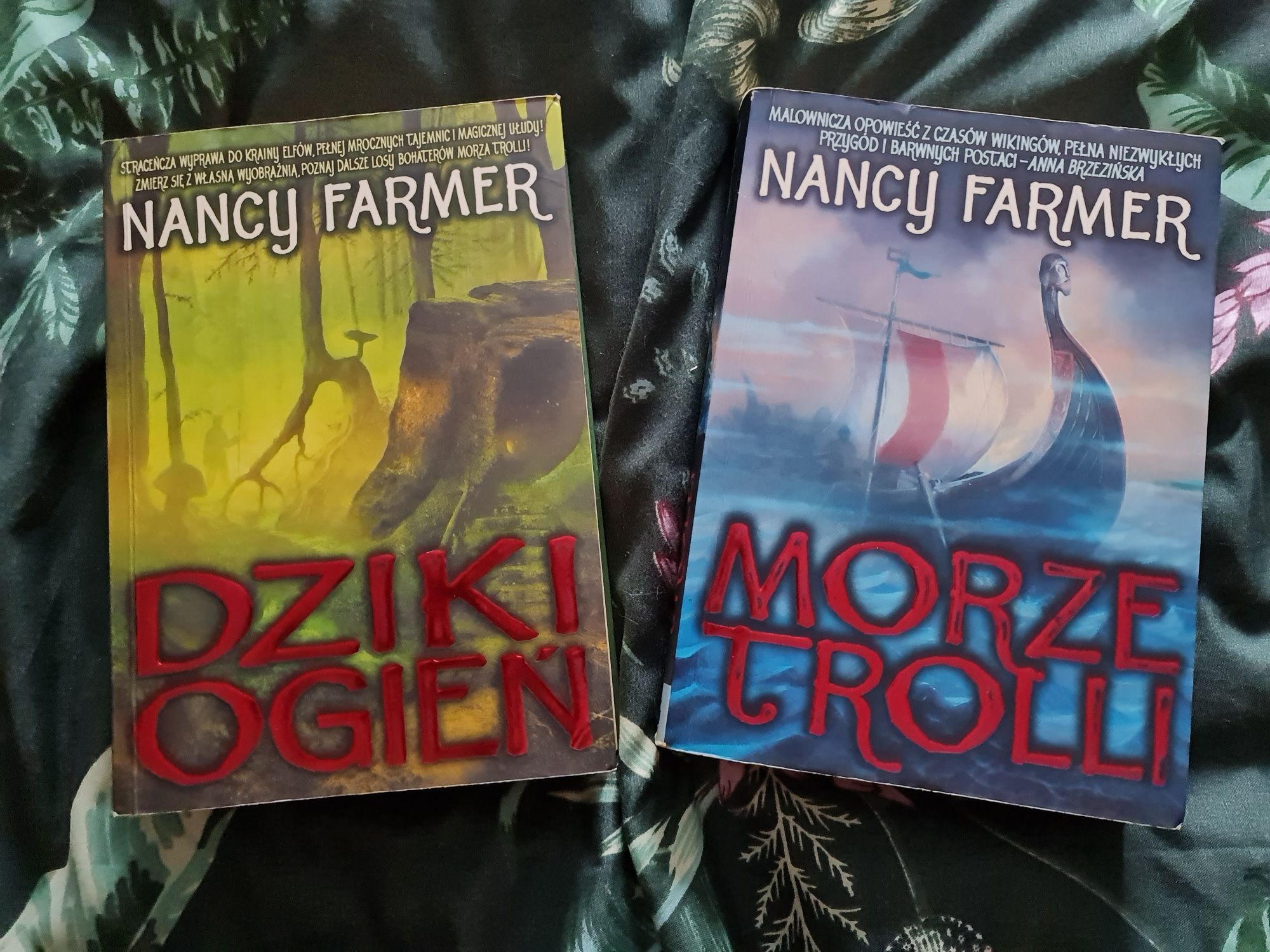 Książki "Morze Trolli" i "Dziki ogień" Nancy Farmer