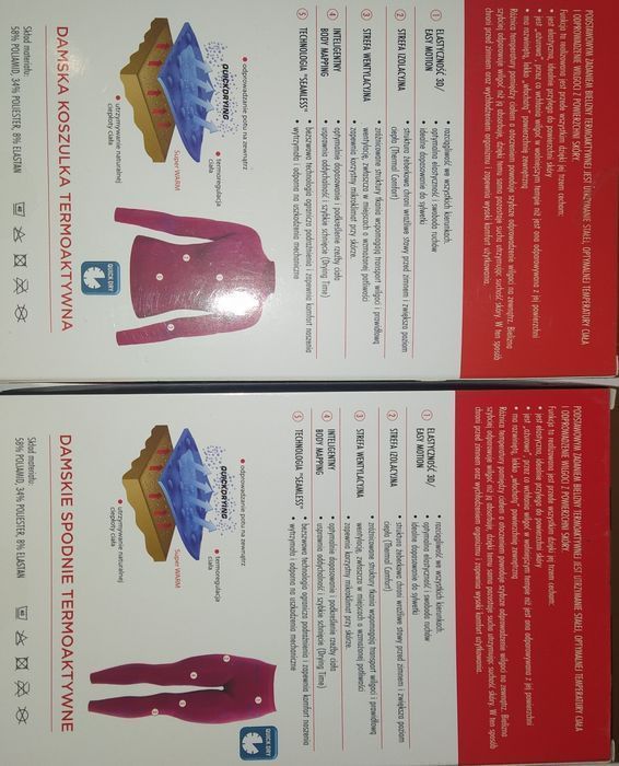 Bielizna termoaktywna damska komplet bluza spodnie legginsy getry XL